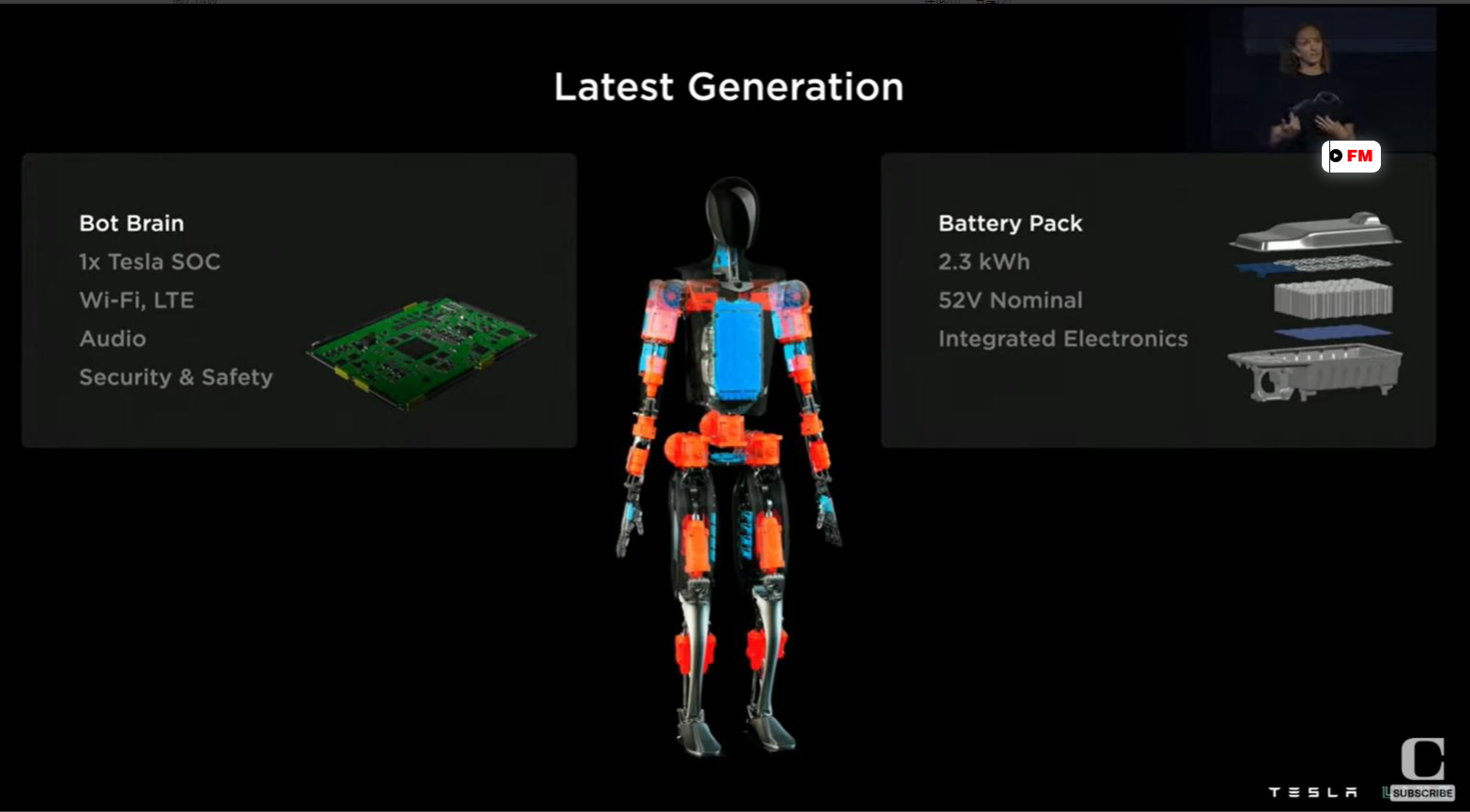 马斯克展示最新特斯拉机器人 机器人需求或超汽车达到100亿