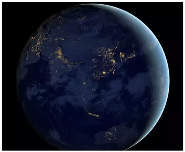 亚太地区夜间灯光(图片来源:nasa)
