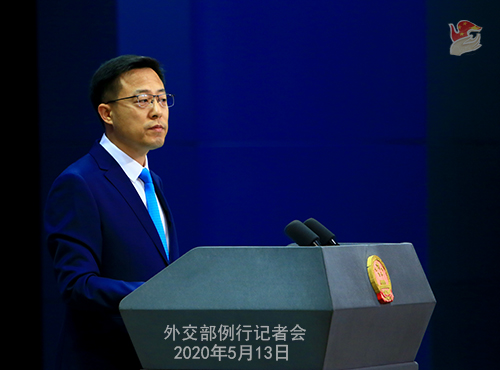 5月13日,外交部发言人赵立坚主持例行记者会,以下为部分实录.