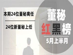 董秘围城：有从业11年证代终成董秘，也有11年老董秘被罚20万、可能面临股民高额索赔｜5月上半月董秘红黑榜