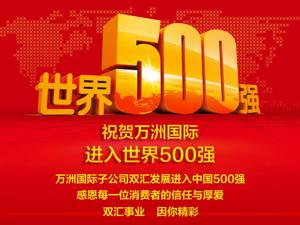 祝贺万洲国际进入《财富》世界500强 万洲国际子公司双汇发展进入中国500强