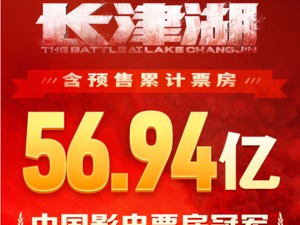 吴京战胜吴京！《长津湖》票房超56.94亿，超越《战狼2》成中国影史新票房冠军