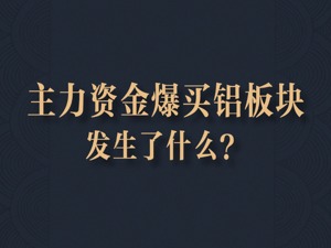 主力资金爆买铝板块，发生了什么？