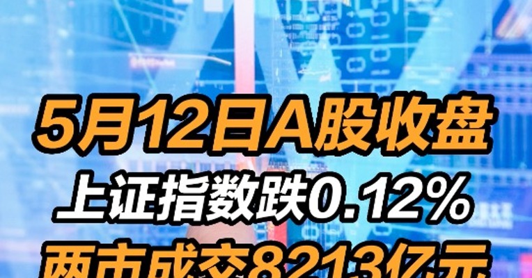2022年5月12日A股收盘：上证指数跌0.12% 两市成交8213亿元