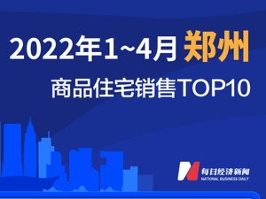2022年1-4月郑州商品住宅销售TOP10