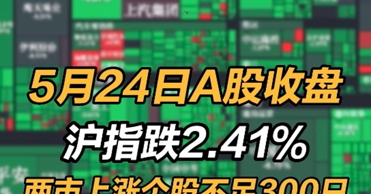 2022年5月24日A股收盘：：沪指跌2.41%，两市上涨个股不足300只