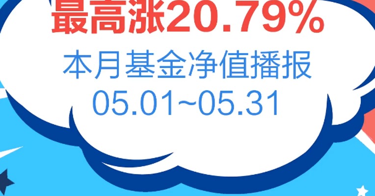 5月，鹏华沪深港新兴成长灵活配置混合领涨全市场，累计涨幅为20.79%