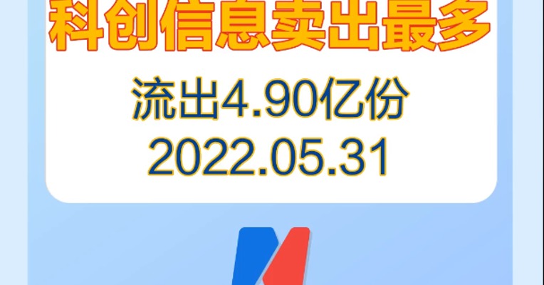 5月31日，科创信息流出最多，被卖出4.9亿份