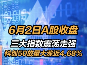 2022年6月2日a股收盘：三大指数震荡走强，科创50放量大涨近4.68% 