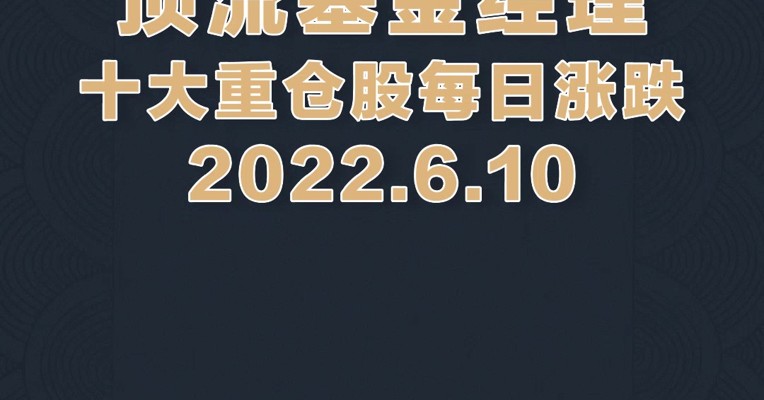 6月10日，顶流基金经理重仓股宁德时代大涨超5%