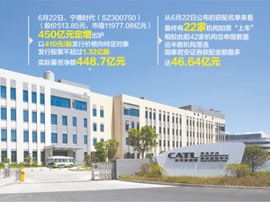 “宁王”450亿定增落幕 高瓴资本30亿元参与抢筹