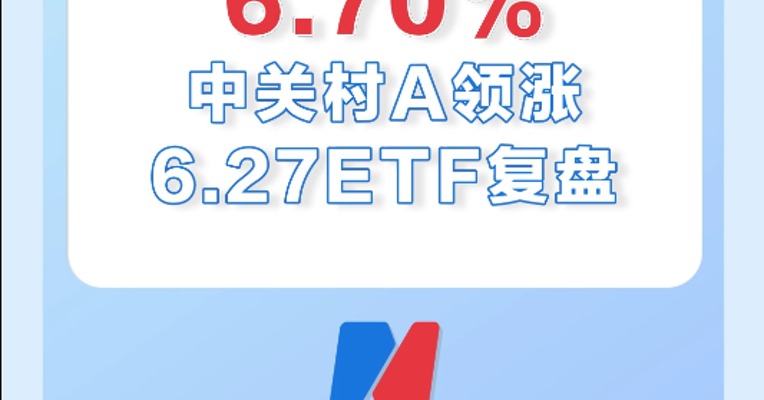 6月27日，中关村A领涨ETF，涨幅为6.7%