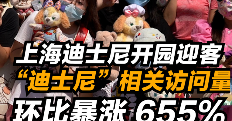 上海迪士尼开园迎客  “迪士尼”相关访问量环比暴涨 655％