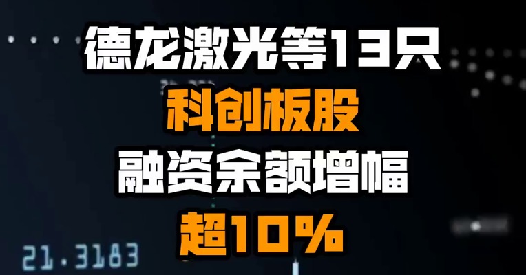 德龙激光等13只科创板股融资余额增幅超10%