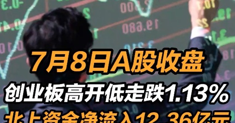 2022年7月8日A股收盘：创业板高开低走跌1.13%，北上资金净流入12.36亿元