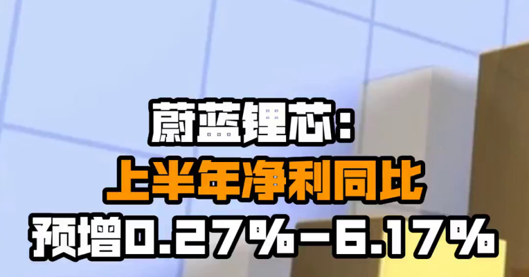 蔚蓝锂芯：上半年净利同比预增0.27%-6.17%