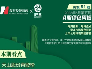 A股绿色周报｜44家上市公司暴露环境风险 天山股份子公司再收环保罚单