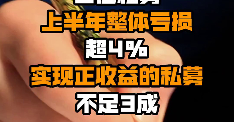百亿私募上半年整体亏损超4% 实现正收益的私募不足3成