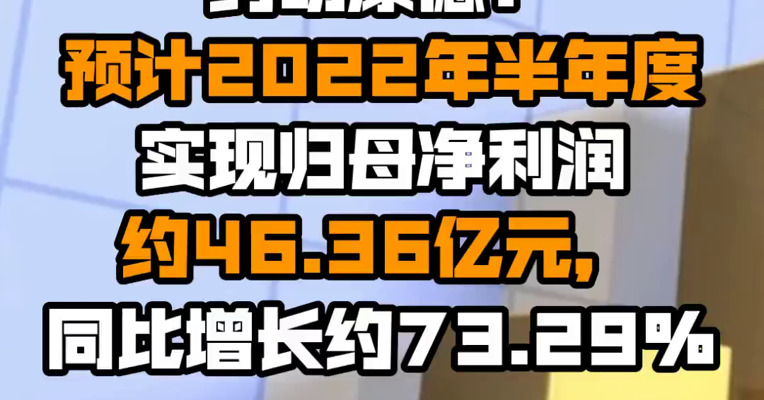药明康德：预计2022年半年度实现归母净利润约46.36亿元，同比增长约73.29%
