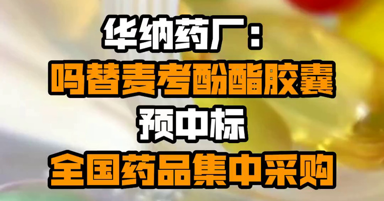 华纳药厂：吗替麦考酚酯胶囊预中标全国药品集中采购