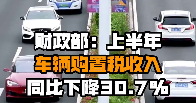 财政部：上半年车辆购置税收入同比下降30.7%