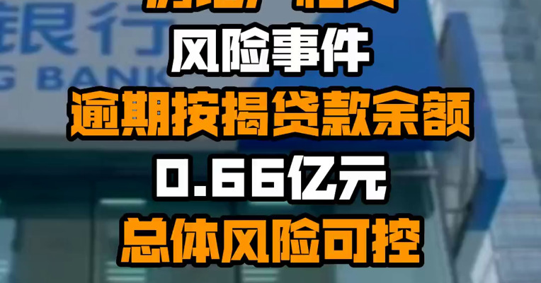 民生银行：房地产相关风险事件逾期按揭贷款余额0.66亿元 总体风险可控