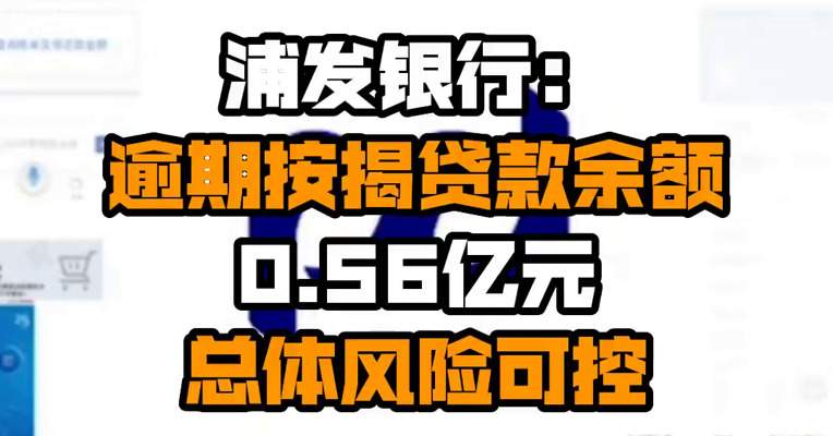 浦发银行：逾期按揭贷款余额0.56亿元 总体风险可控