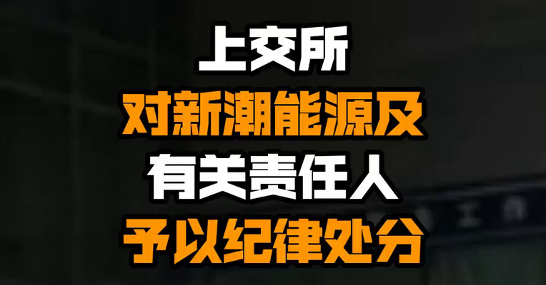 上交所对新潮能源及有关责任人予以纪律处分