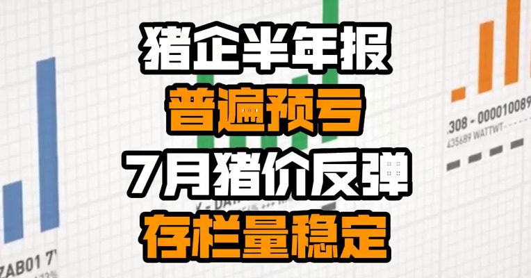 猪企半年报普遍预亏 7月猪价反弹存栏量稳定