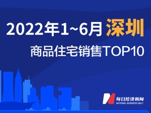 2022年1-6月深圳商品住宅销售TOP10
