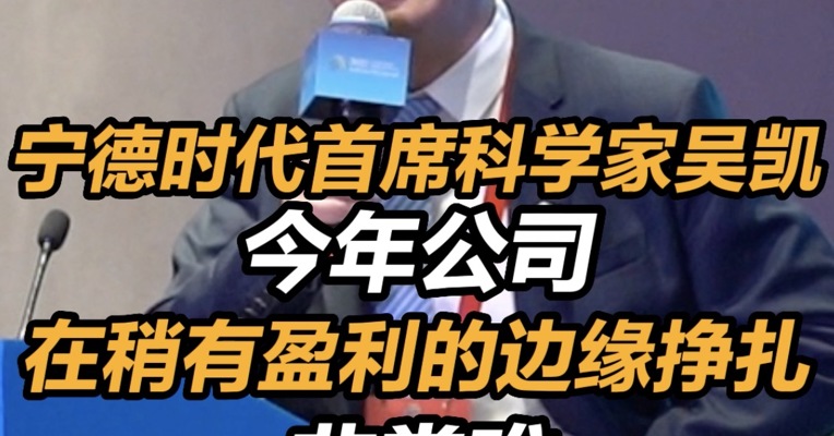 宁德时代首席科学家吴凯：宁德时代在盈利边缘挣扎非常难