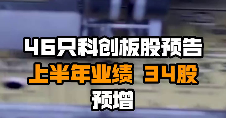 46只科创板股预告上半年业绩 34股预增