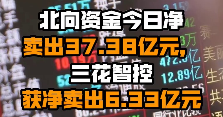北向资金今日净卖出37.38亿元，三花智控获净卖出6.33亿元