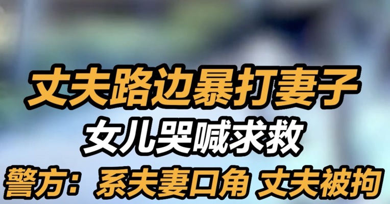 广东一女孩因父亲路边家暴痛哭求助 警方回应女子路边遭货车男殴打：系夫妻口角，丈夫被拘