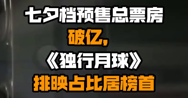 七夕档预售总票房破亿，《独行月球》排映占比居榜首
