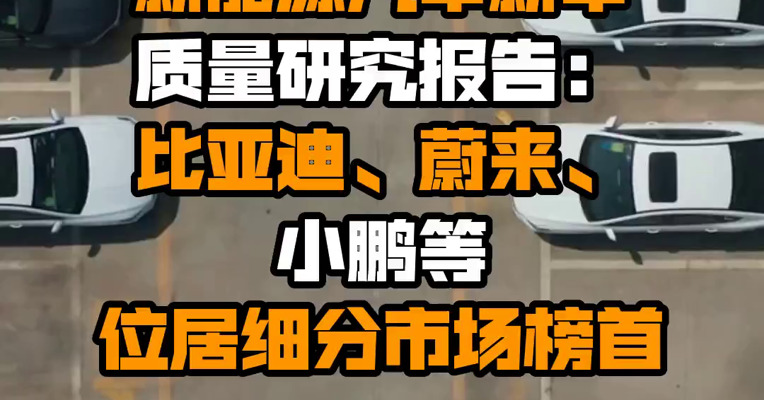 2022中国新能源汽车新车质量研究报告：比亚迪、蔚来、小鹏等位居细分市场榜首