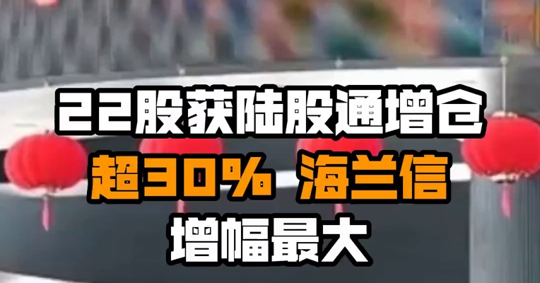 22股获陆股通增仓超30% 海兰信增幅最大