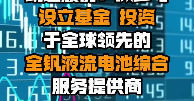 凯迪股份：拟参与设立基金 投资于全球领先的全钒液流电池综合服务提供商