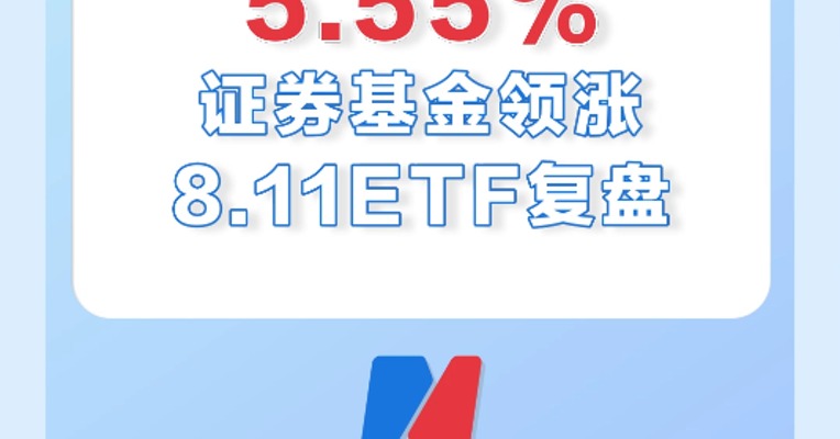 8月11日，证券基金领涨ETF，涨幅5.55%