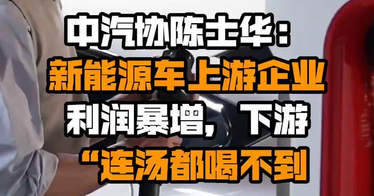 中汽协陈士华：新能源车上游企业利润暴增，下游“连汤都喝不到