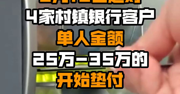 河南银保监局、河南省地方金融监管局：8月15日起对4家村镇银行客户单人金额25万-35万的开始垫付