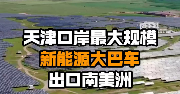 天津口岸最大规模新能源大巴车出口南美洲