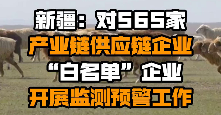 新疆：对565家产业链供应链企业“白名单”企业开展监测预警工作