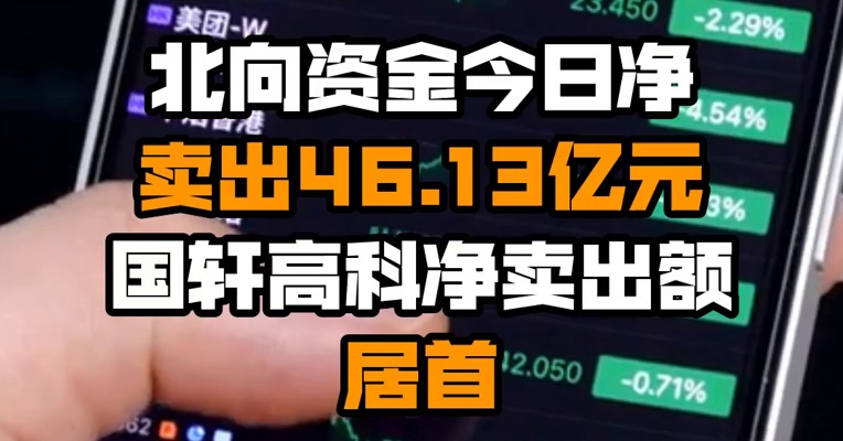 北向资金今日净卖出46.13亿元 国轩高科净卖出额居首