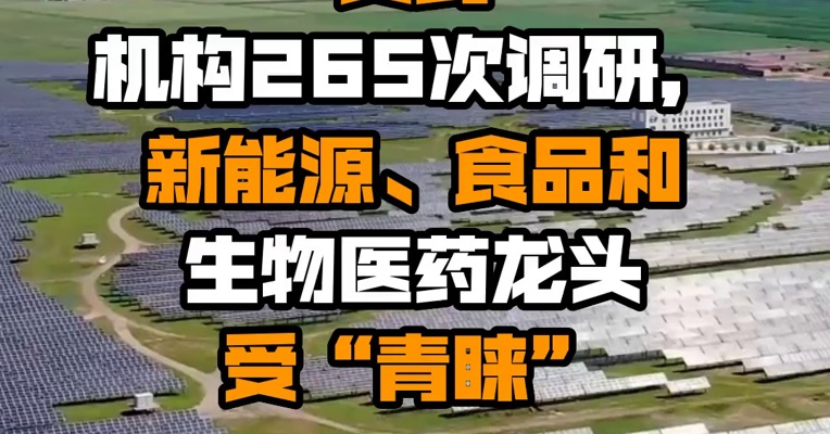 176家上市公司受到机构265次调研，新能源、食品和生物医药龙头受“青睐”