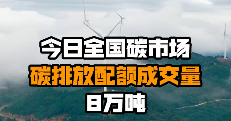 今日全国碳市场碳排放配额成交量8万吨