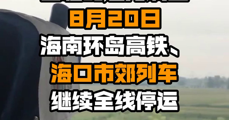因临时运力调整 8月20日海南环岛高铁、海口市郊列车继续全线停运