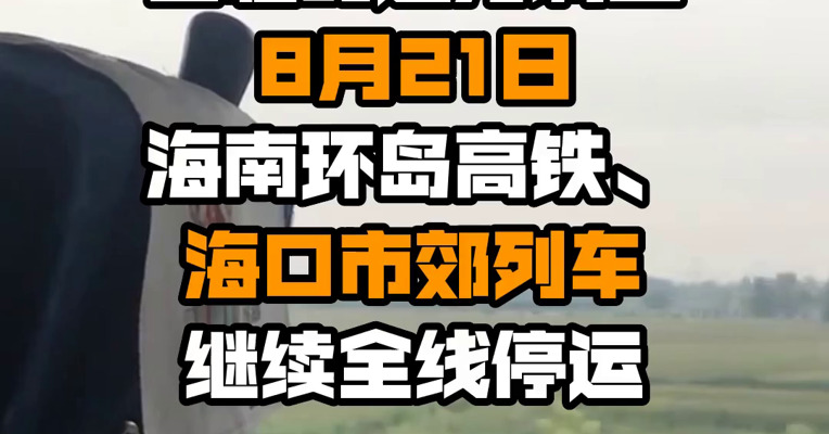 因临时运力调整 8月21日海南环岛高铁、海口市郊列车继续全线停运