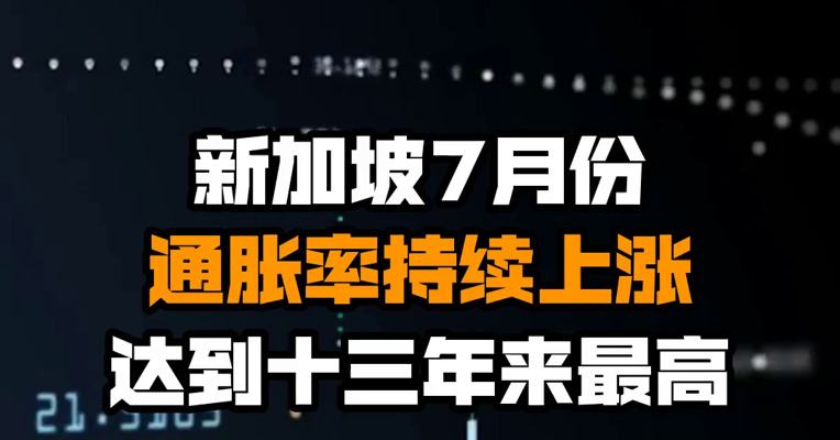 新加坡7月份通胀率持续上涨 达到十三年来最高