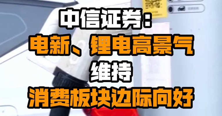 中信证券：电新、锂电高景气维持 消费板块边际向好